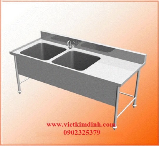 Bàn chậu rửa đôi lệch trái